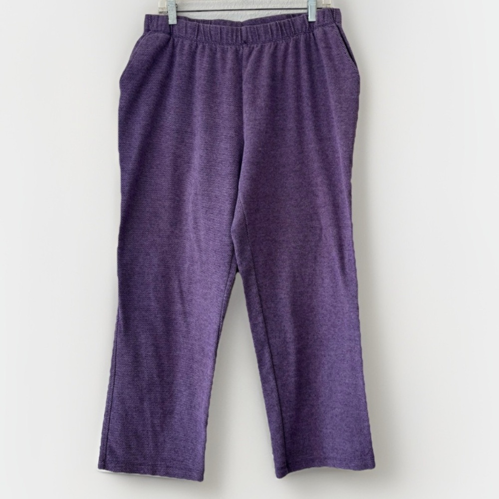 Lands End Women's Sport Knit Straight Leg Pants Large 14-16 Casual Athleisure